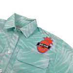 camicia tinta unita con stampa JGP6074CE VERDE ACQUA TRUSSARDI 