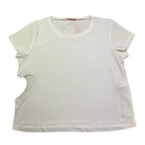 Liu Jo T-Shirt Girocollo Tinta Unita con Applicazione per Bambina GA5067 BIANCO LIU JO 