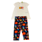 Losan 2-teiliges Set T-Shirt-Leggings zweifarbig weiß/blau für Baby Mädchen