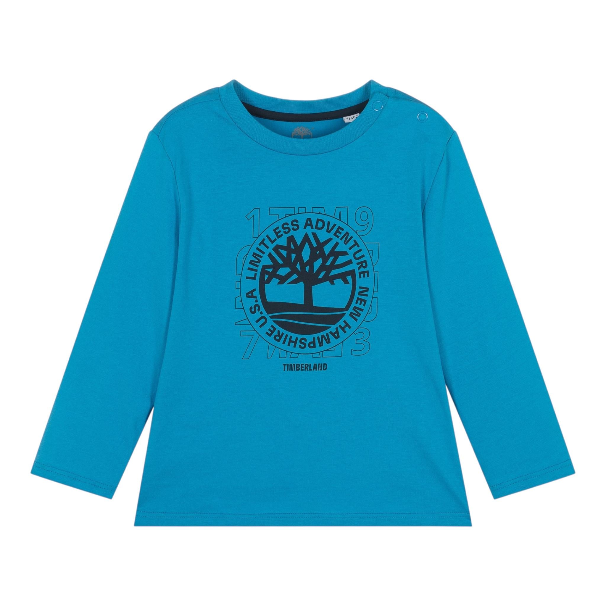 TIMBERLAND shirt girocollo tinta unita con logo Azzurro per Bambino T602151J AZZURRO TIMBERLAND 