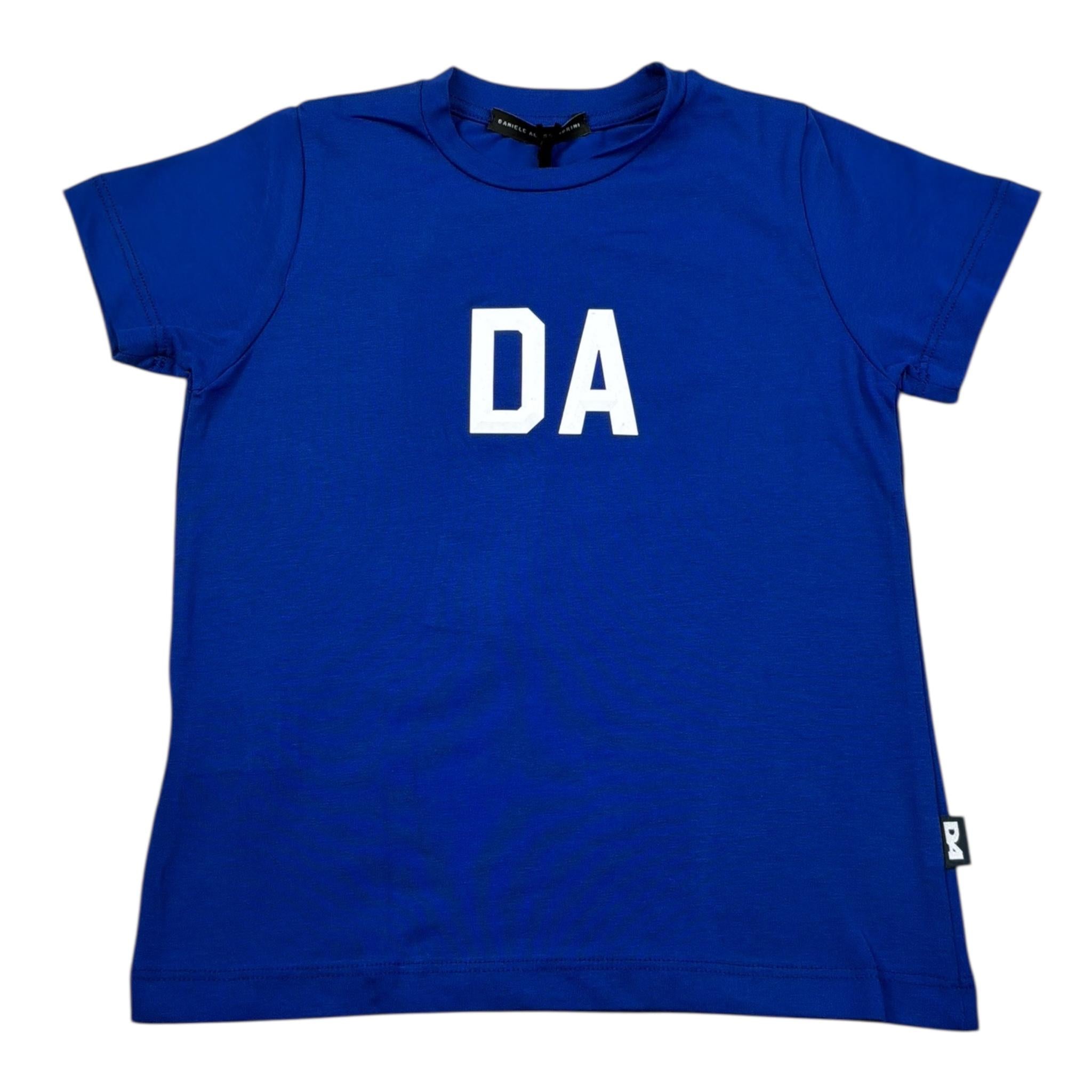Daniele Alessandrini T-Shirt Girocollo Tinta Unita con Stampa per Bambino 1296M00270JX BLU DANIELE ALESSANDRINI 