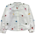 Saint Barth Camicia Manica Lunga Tinta Unita con Ricami per Bambina LIO0002 BIANCO SAINT BARTH 