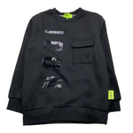 ICON felpa chiusa girocollo tinta unita con logo Nero per Bambino IBSW00306 NERO ICON 