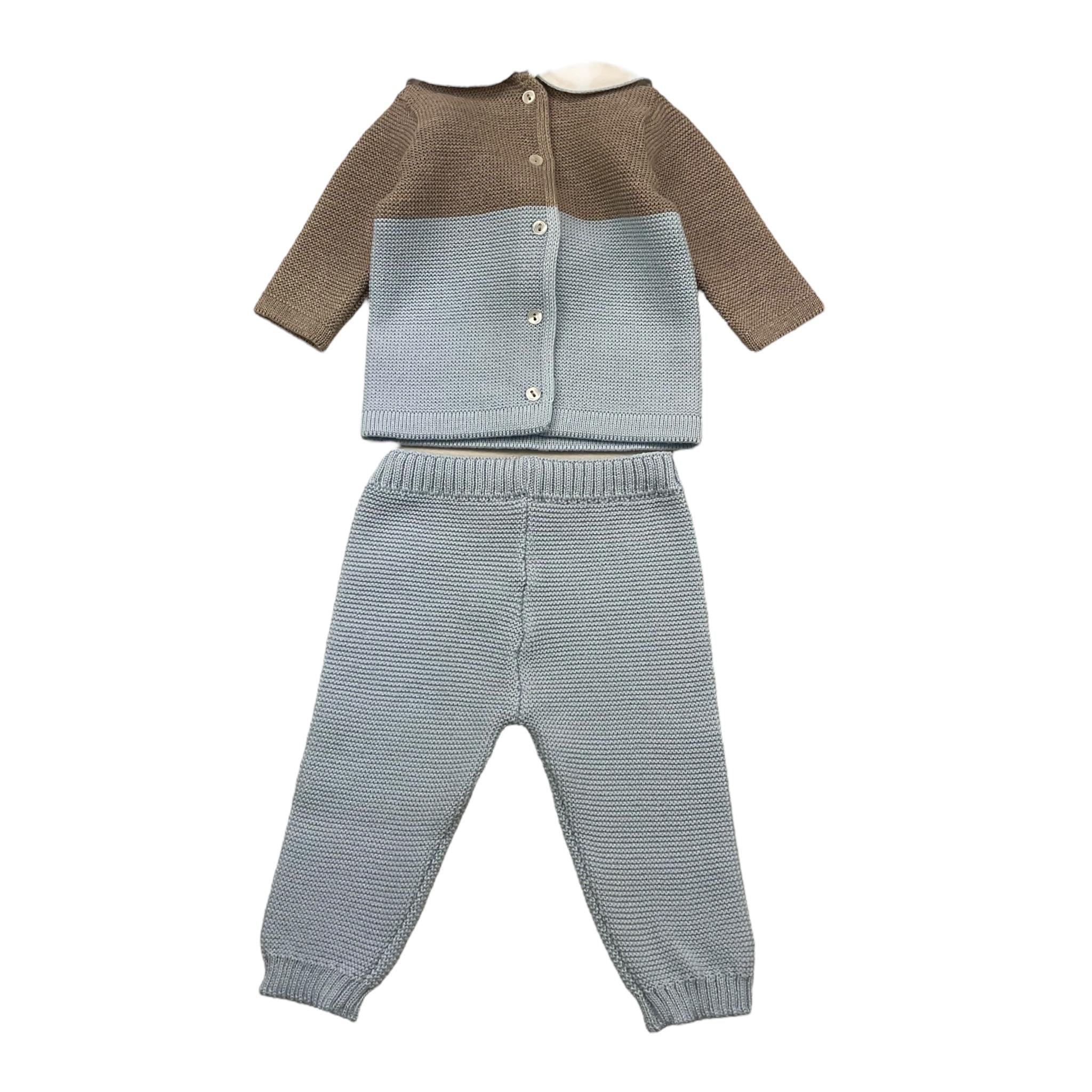 BABY LORD completo 2pz maglia-pantalone bicolore Marrone/azzurro per Neonato 543 MARRONE/AZZURRO BABY LORD 