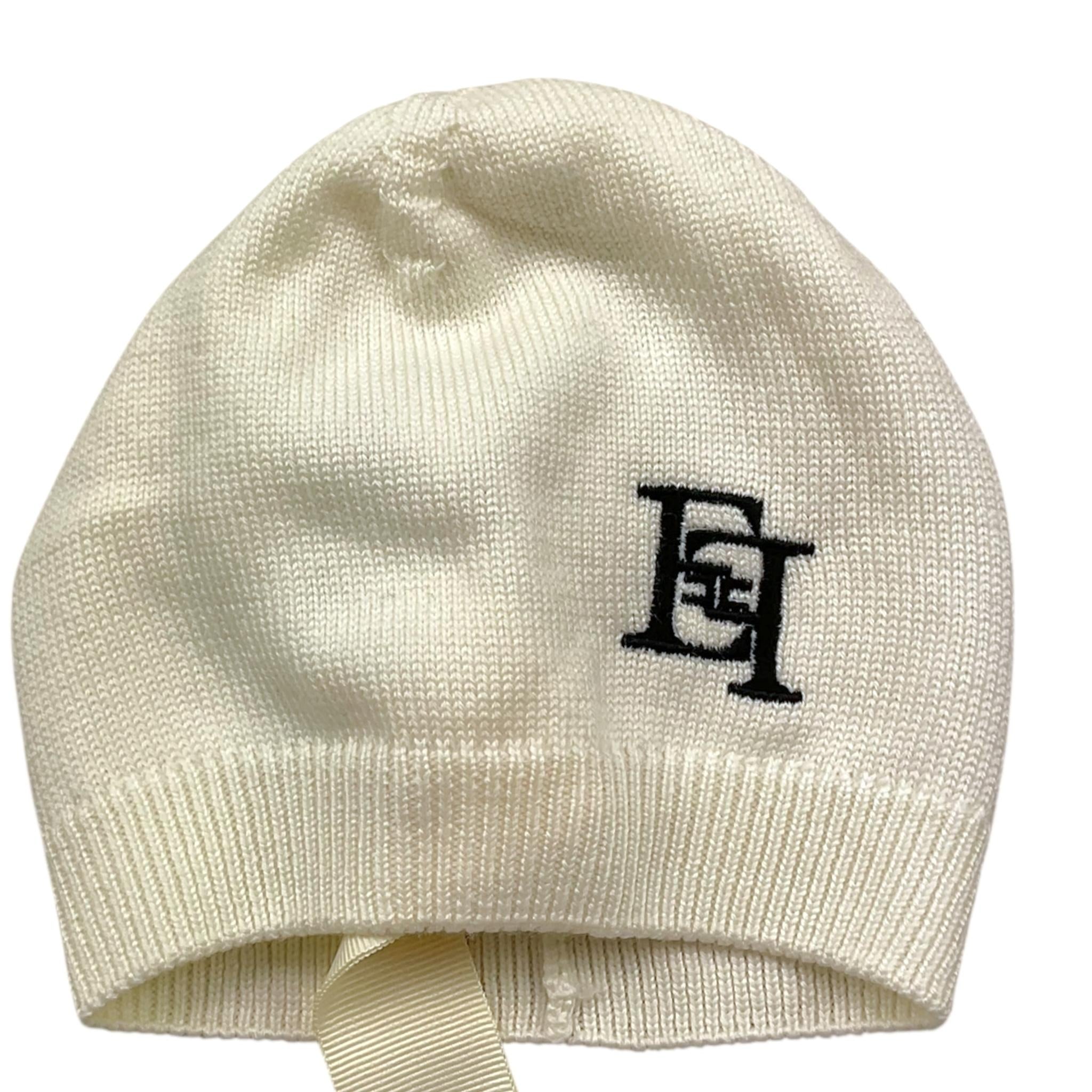 ELISABETTA FRANCHI cappello tinta unita con logo Bianco per Neonata ENCP058 BIANCO ELISABETTA FRANCHI 