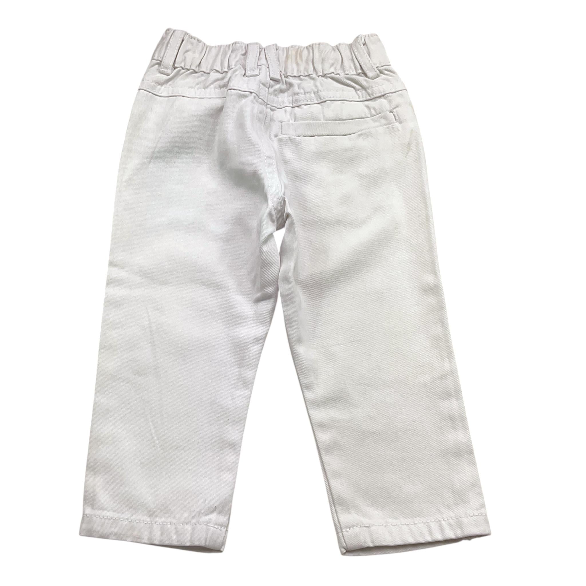 Trussardi Pantalone Tinta Unita con Elastico In Vita per Neonato TIP25060PA BIANCO TRUSSARDI 