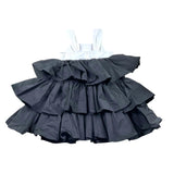 Liu Jo Zweifarbiges Kleid mit Rüschen-Armausschnitten Weiß/Schwarz für Mädchen