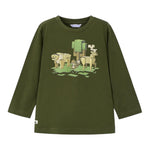 MAYORAL shirt girocollo tinta unita con stampa Verde per Bambino 4054J VERDE MAYORAL 