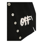 OFF-WHITE cardigan tinta unita con ricami in contrasto Nero per Bambino OGCHB003F23 NERO OFF-WHITE 