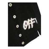 OFF-WHITE cardigan tinta unita con ricami in contrasto Nero per Bambino OGCHB003F23 NERO OFF-WHITE 