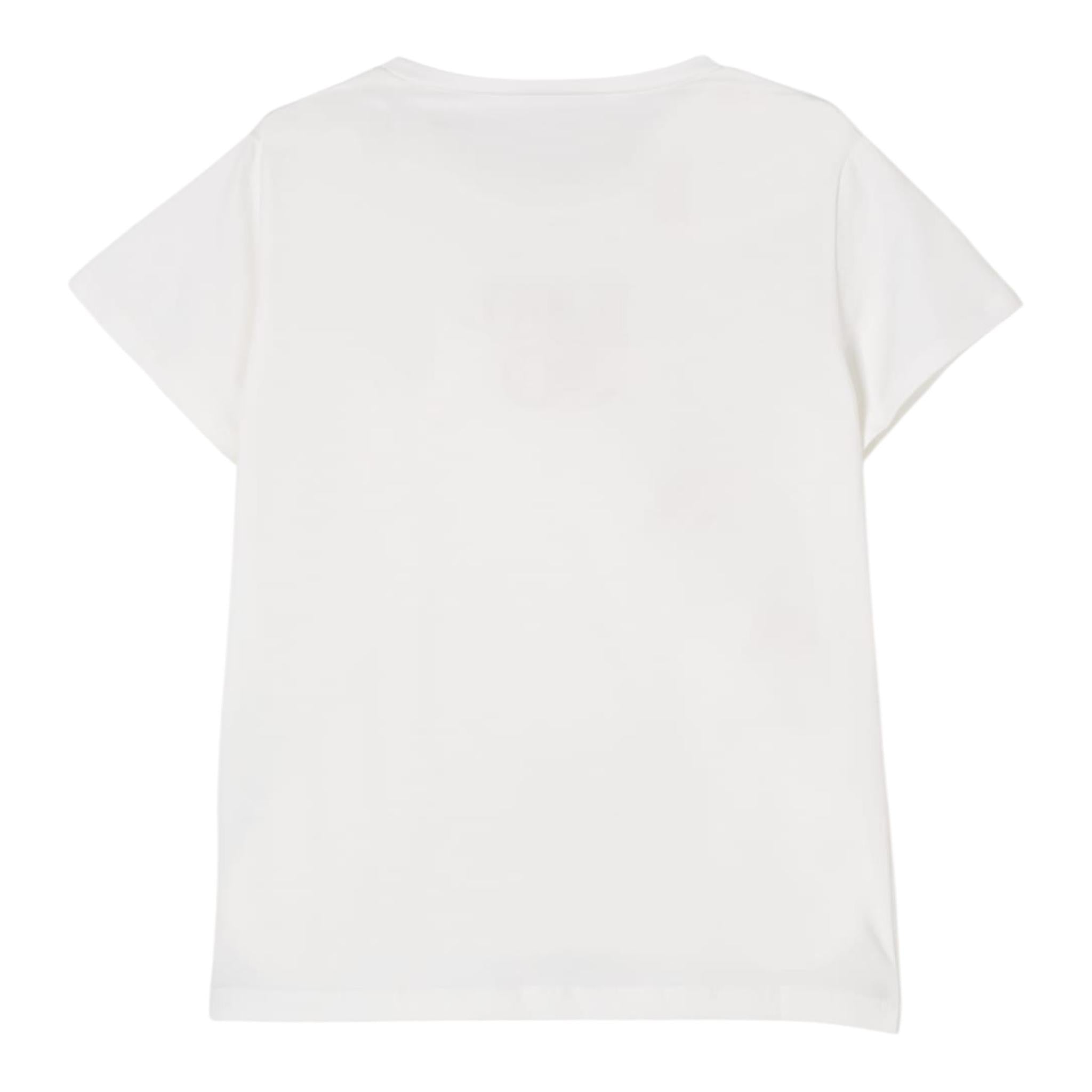 Liu Jo T-Shirt Girocollo Tinta Unita con Paillettes per Bambina GA5018XXXX BIANCO LIU JO 