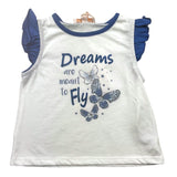 Please Einfarbiges Tanktop mit Rundhalsausschnitt und Aufdrucken in Weiß für Baby-Mädchen