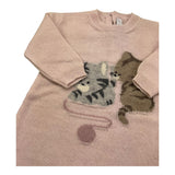 PER TE tutina manica lunga tinta unita con ricami Rosa per Neonata 44073 ROSA PER TE 