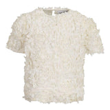 Dou Dou camicia Girocollo Tinta Unita con Applicazioni per Bambina DW5A61 PANNA DOU DOU 
