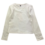 PLEASE maglia girocollo tinta unita a costine Panna per Bambina ML66072G68 PANNA PLEASE 