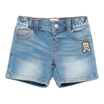 Moschino Bermuda Tinta Unita In Denim per Neonato MUQ01KN AZZURRO MOSCHINO 
