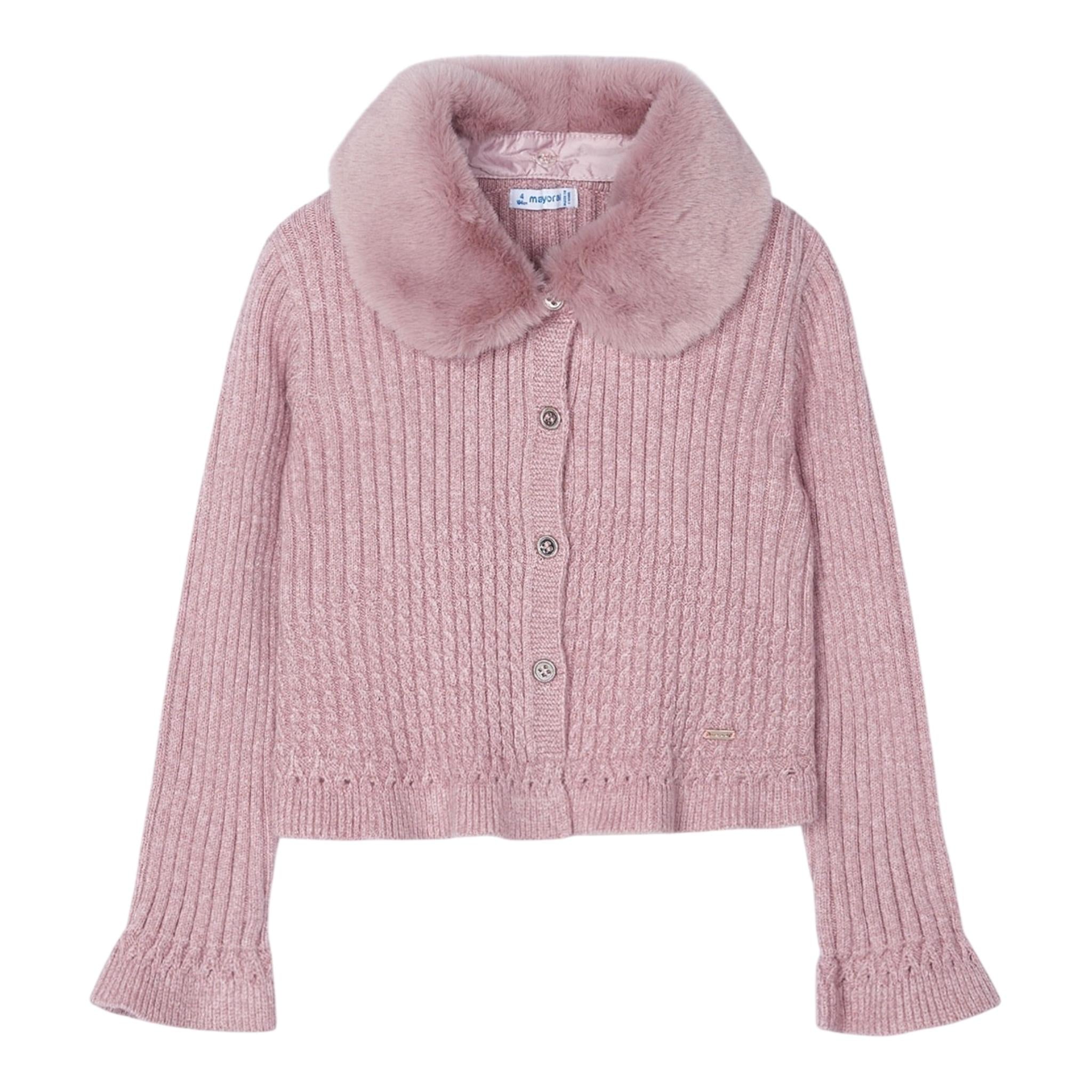 MAYORAL cardigan tinta unita con colletto rimovibile Rosa per Bambina 4362XXX ROSA MAYORAL 