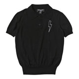 Neil Barrett Poloshirt Einfarbig Halbarm Mit Print Schwarz Für Jungen