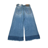 Please Jeans Tinta Unita Modello A Palazzo per Bambina PH06012G72 BLU PLEASE 