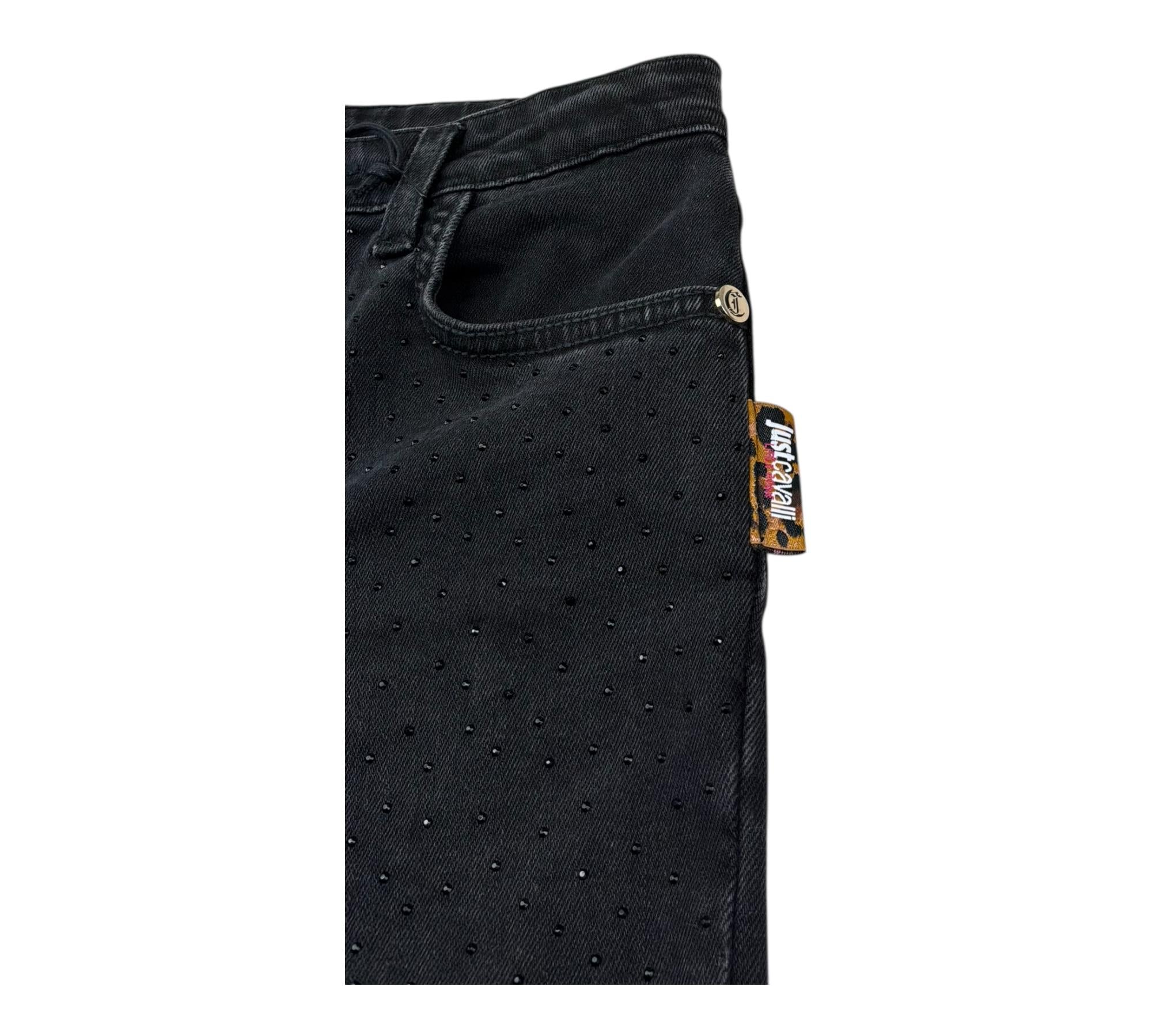 Just Cavalli Jeans Tinta Unita con Brillantini per Bambina JGP26136JE NERO JUST CAVALLI 