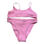 Saint Barth Costume 2 Pezzi Fascia-Mutandina Tinta Unita per Bambina CRINKLE ROSA SAINT BARTH 