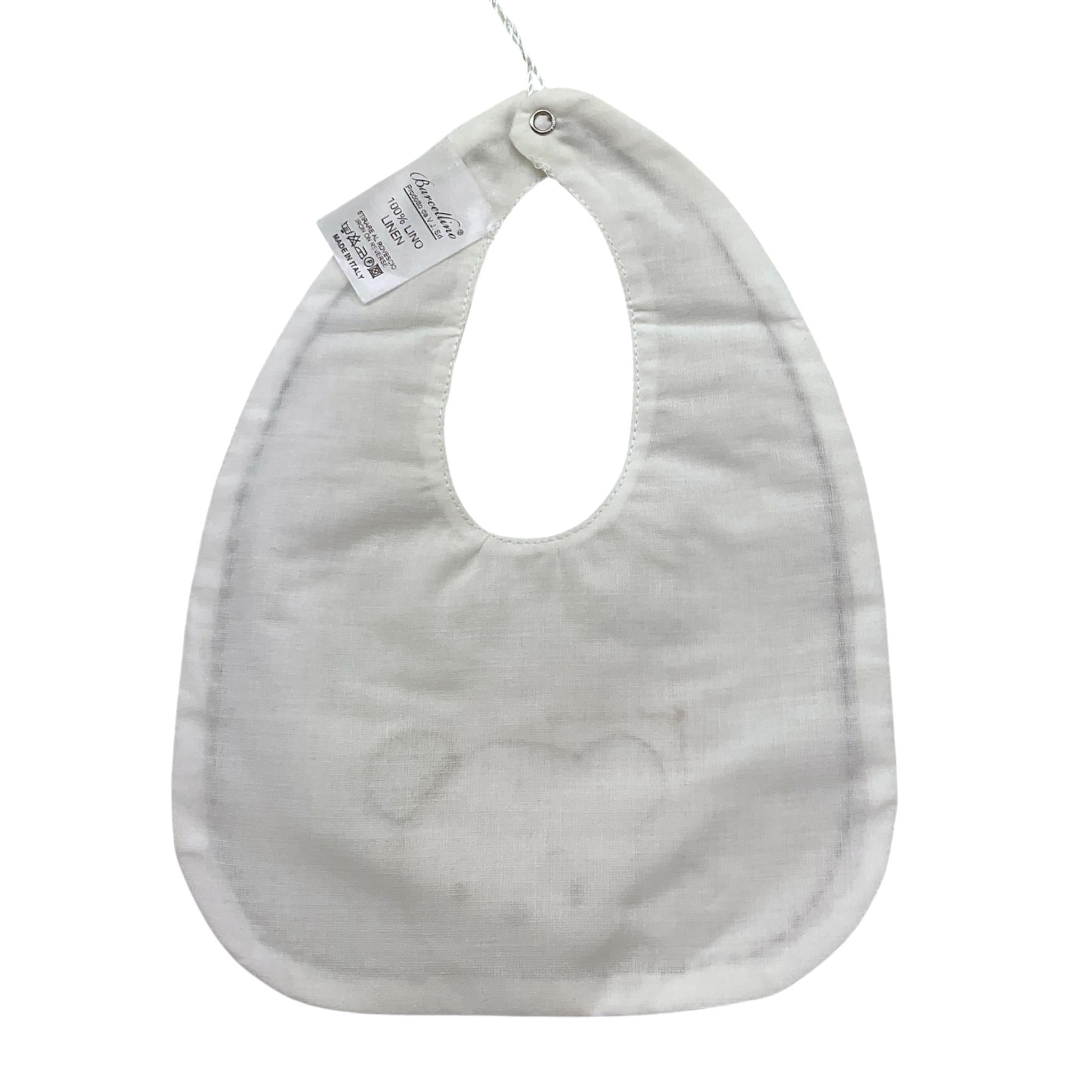 Barcellino Bavetta Tinta Unita con Stampa per Neonato 100514 BIANCO BARCELLINO 