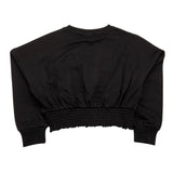 Freddy Sweatshirt Rundhalsausschnitt Einfarbig mit Kontrastdruck Schwarz für Mädchen