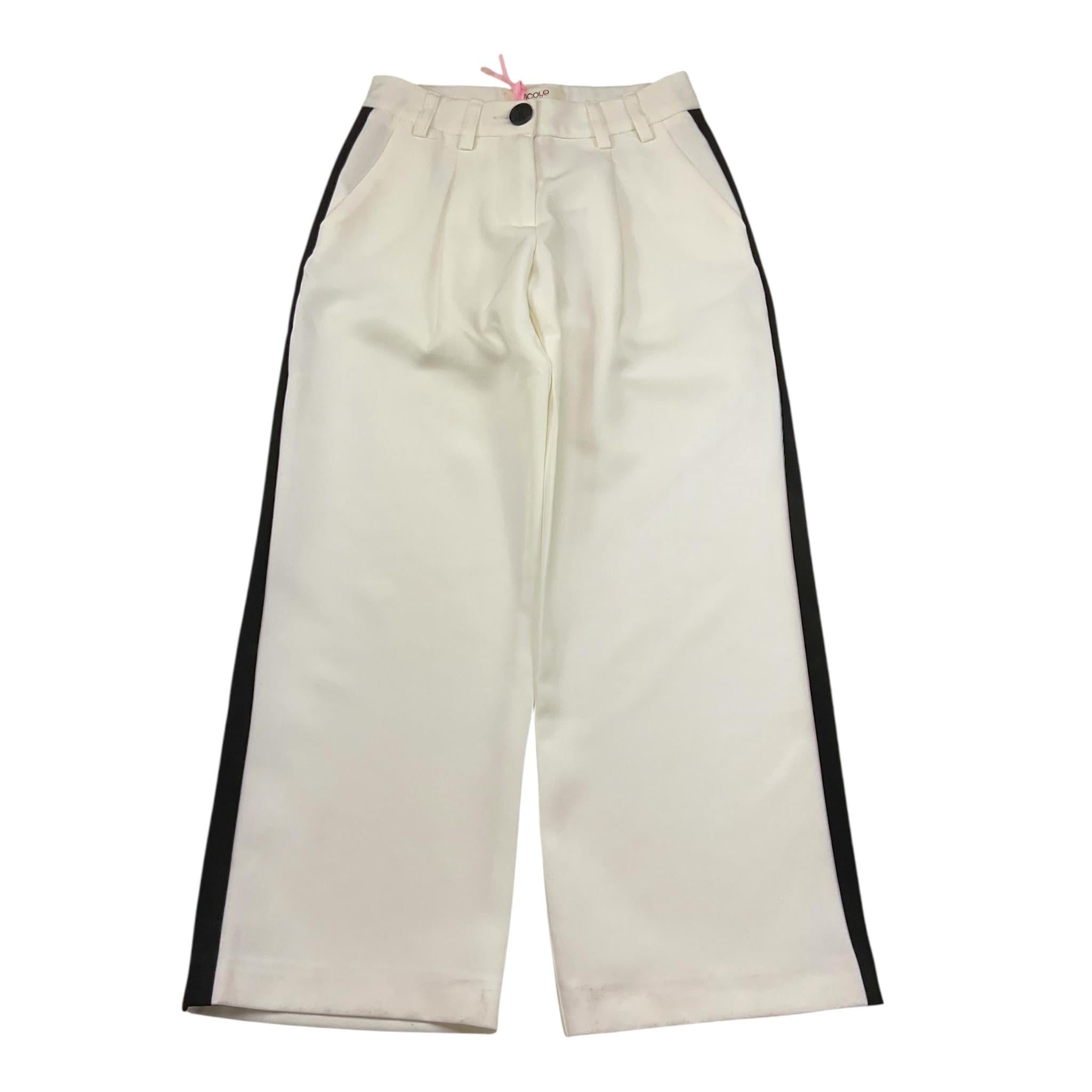 Vicolo Pantalone Tinta Unita con Profili In Contrasto per Bambina 3145P00066 PANNA VICOLO 