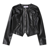 Patrizia Pepe Giubbino In Ecopelle tinta unita con Zip Nero per Bambina 7O0014X NERO PATRIZIA PEPE 