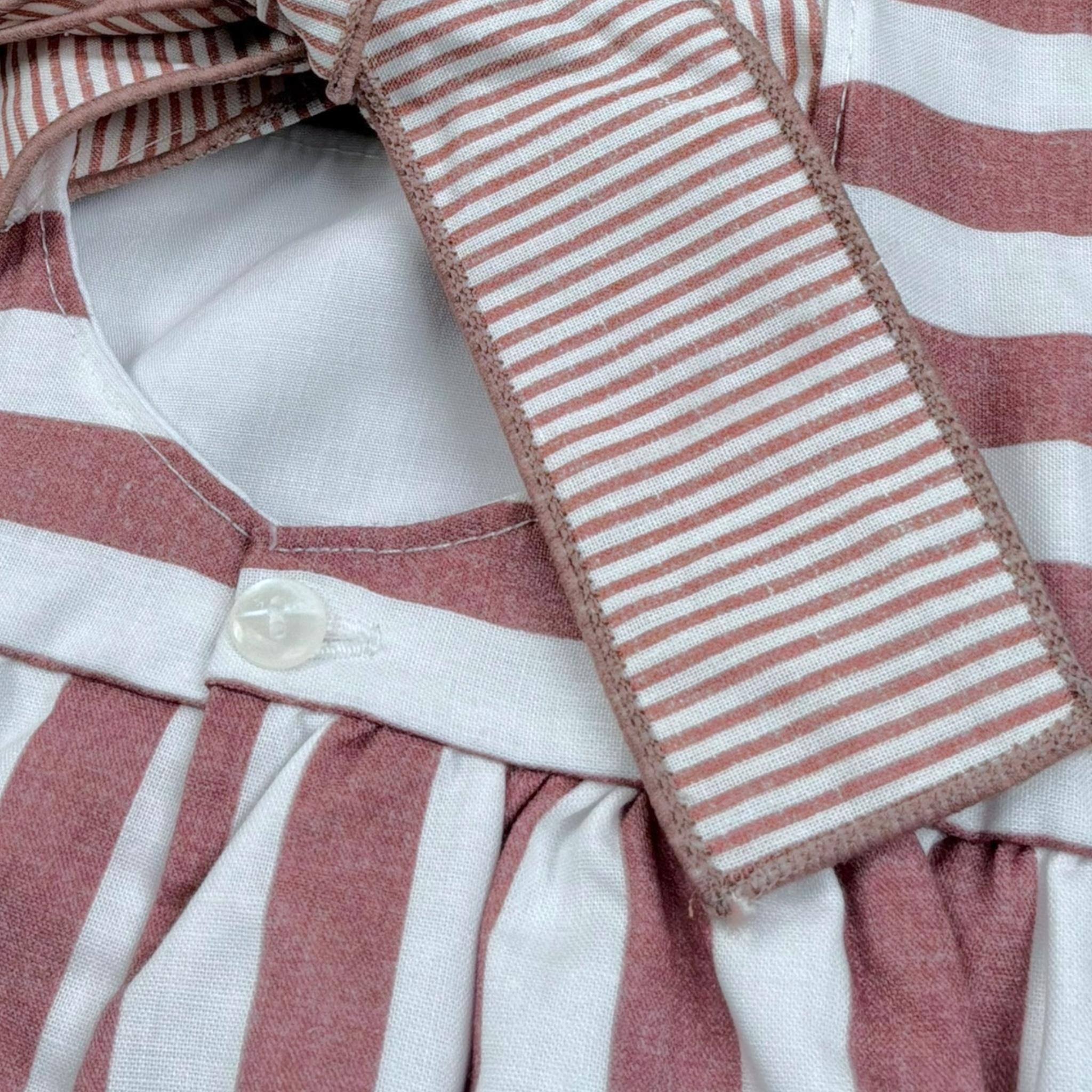 Calamaro Abito Bicolore con Fantasia A Righe per Neonata 21300 BIANCO CALAMARO 