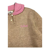SAINT BARTH maglia tinta unita con colletto in contrasto Sabbia per Bambina COS0001 SABBIA SAINT BARTH 