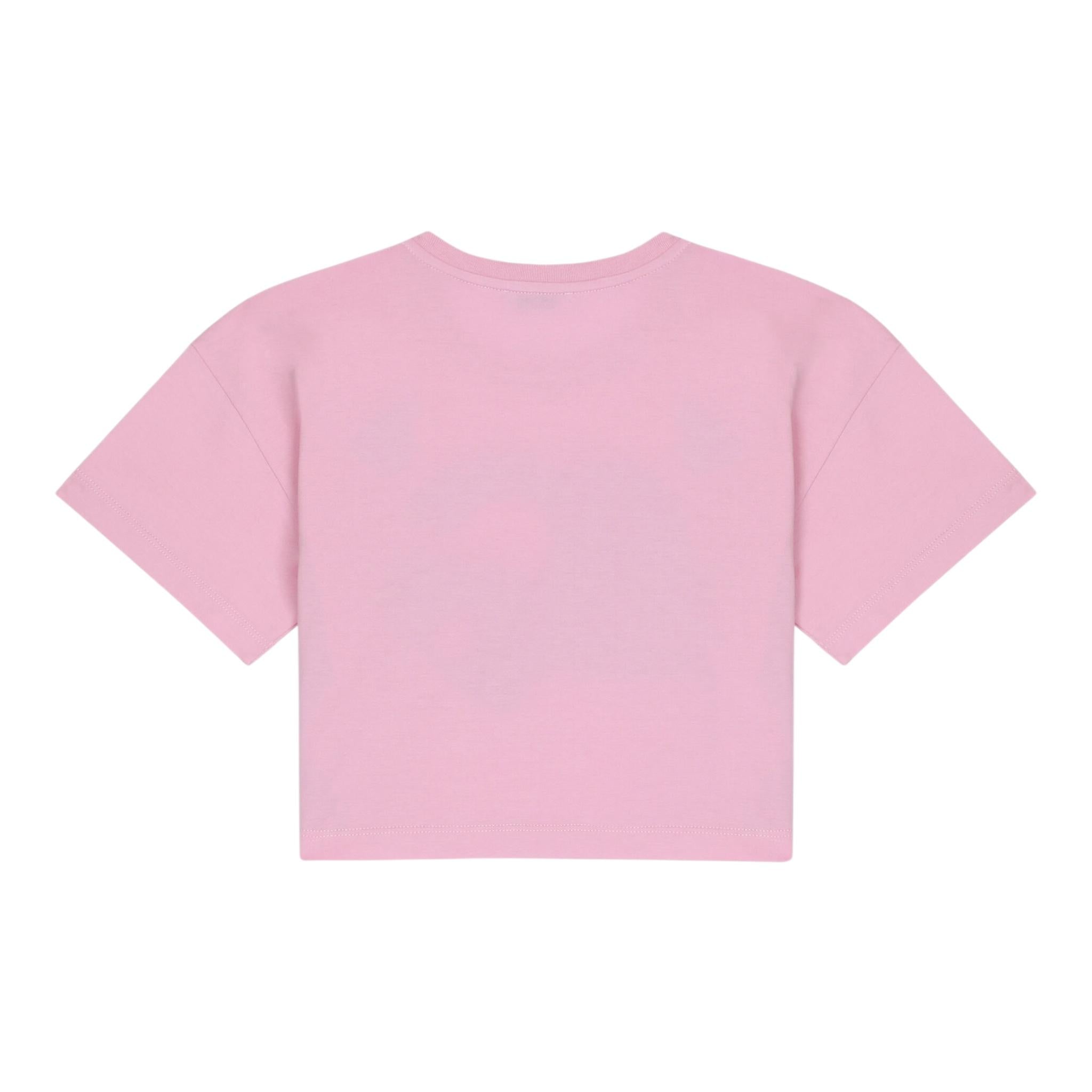 Dolce & Gabbana T-Shirt Girocollo Tinta Unita con Logo per Neonata F1452 ROSA DOLCE & GABBANA 