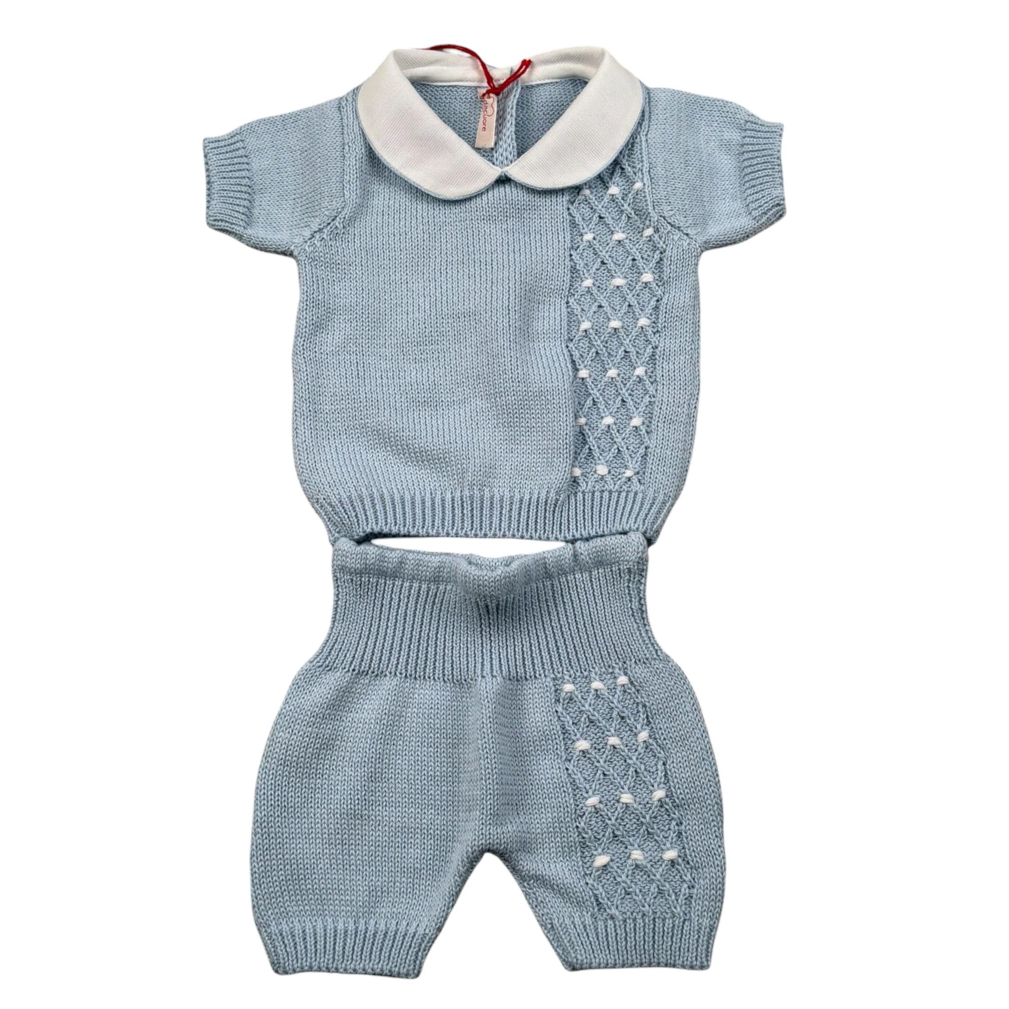 Scaldacuore Completo 2 Pezzi T-Shirt-Culotte per Neonato PS01 AZZURRO SCALDACUORE 