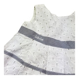 Le Bebe Abito Giromanica Tinta Unita con Ricami per Neonata LBG0692 BIANCO LE BEBE 