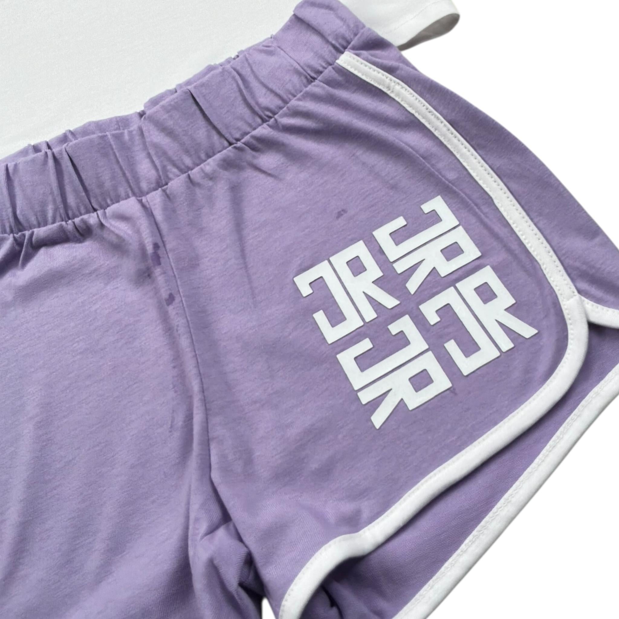 John Richmond Completo 2 Pezzi Canotta-Short Bicolore per Bambina RGP26016CJ BIANCO/LILLA JOHN RICHMOND 