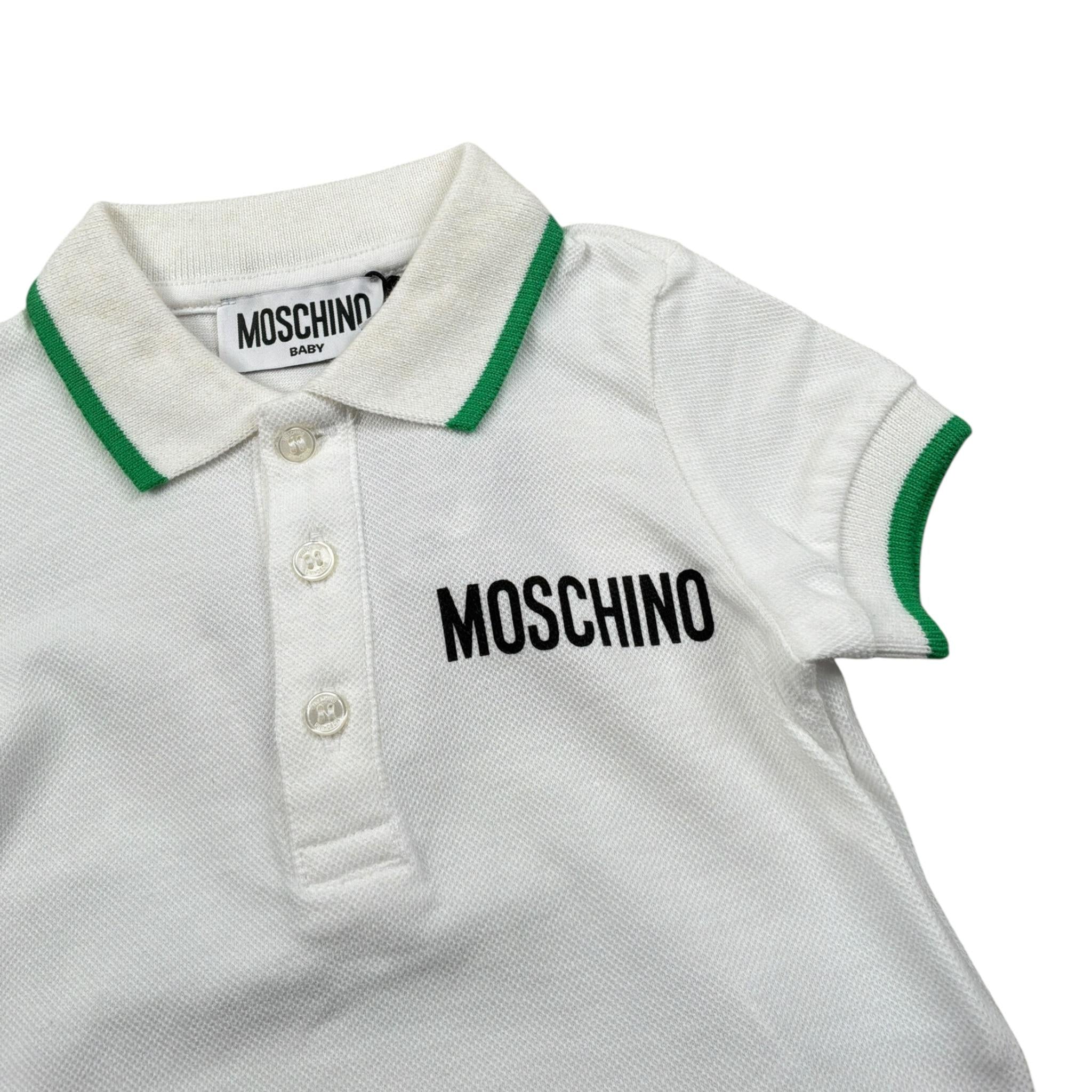 Moschino Polo tinta unita con Stampa Bianco per Neonato M8M01P BIANCO MOSCHINO 