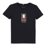 TOMMY HILFIGER t-shirt girocollo tinta unita con stampa in contrasto Blu per Bambino KB0KB09285 BLU TOMMY HILFIGER 