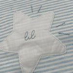 Barcellino Coperta Tinta Unita con Fantasia A Righe per Neonato 120809 AZZURRO BARCELLINO 