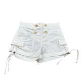 Fun & Fun Short Tinta Unita con Girovita Regolabile per Bambina FNBSO16567 BIANCO FUN & FUN 