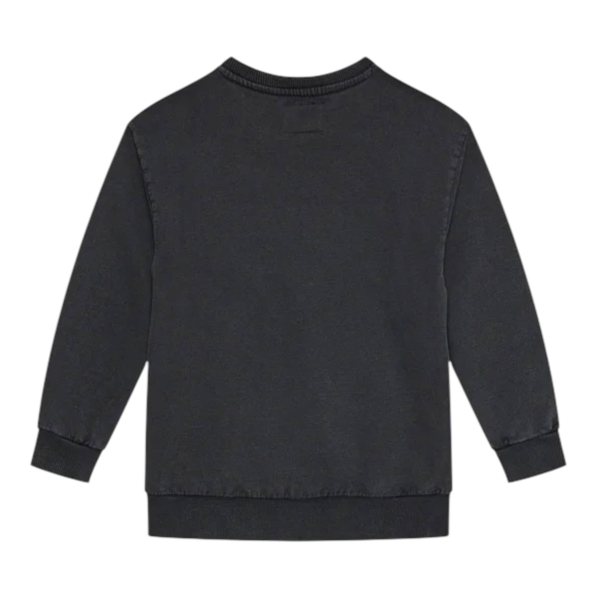 GUESS felpa chiusa girocollo tinta unita con logo Nero per Bambino L4YQ08KA6R4 NERO GUESS 