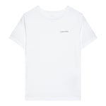 Calvin Klein T-Shirt Girocollo Tinta Unita con Logo per Bambino IU0IU0683 BIANCO CALVIN KLEIN 