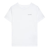 Calvin Klein T-Shirt Girocollo Tinta Unita con Logo per Bambino IU0IU0683 BIANCO CALVIN KLEIN 