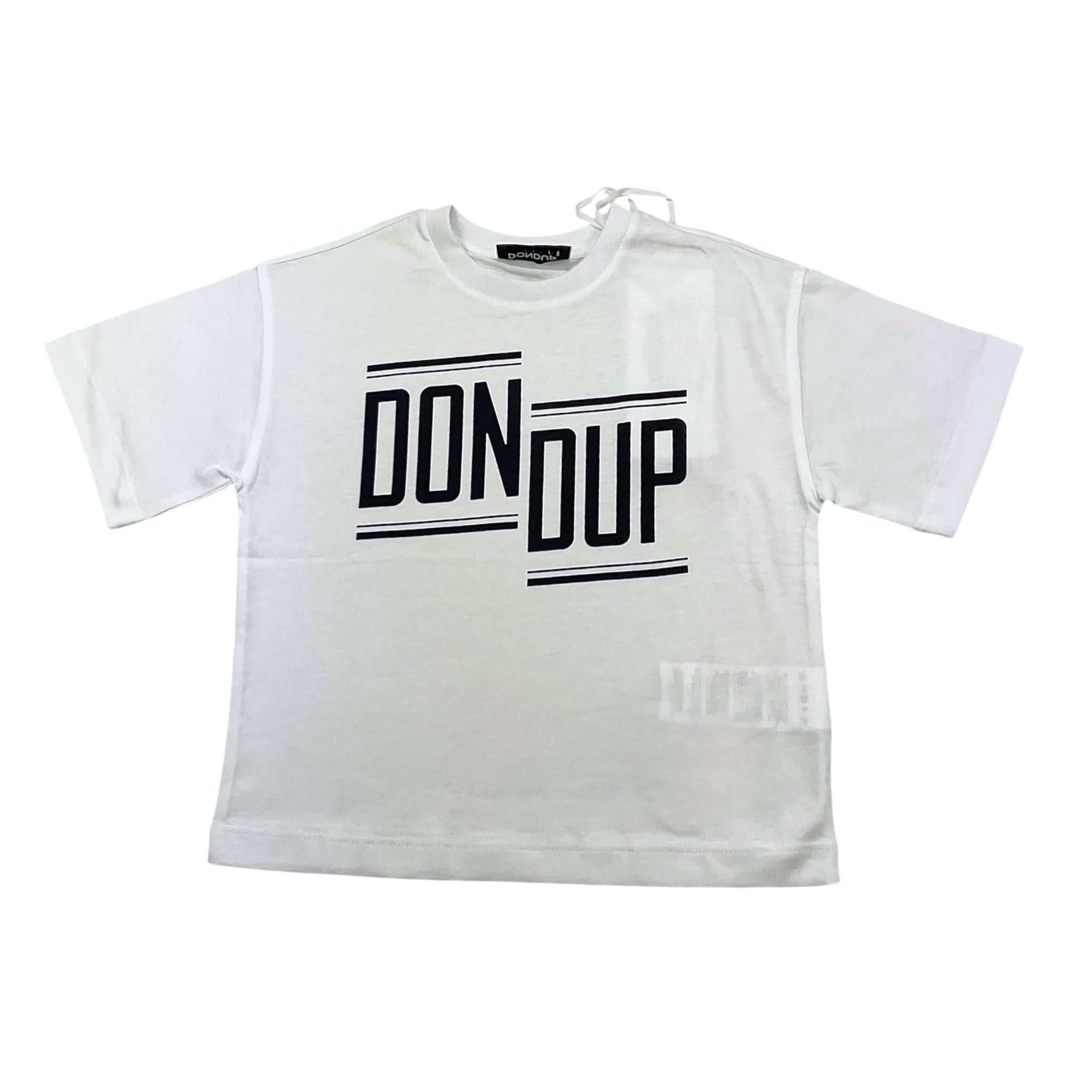 Dondup T-Shirt Girocollo Tinta Unita con Stampa per Neonata DMTS042N BIANCO DONDUP 