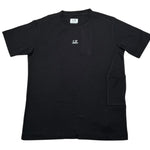 C.P. Company T-Shirt Girocollo Tinta Unita con Logo per Bambino CUM00I NERO C.P. COMPANY 