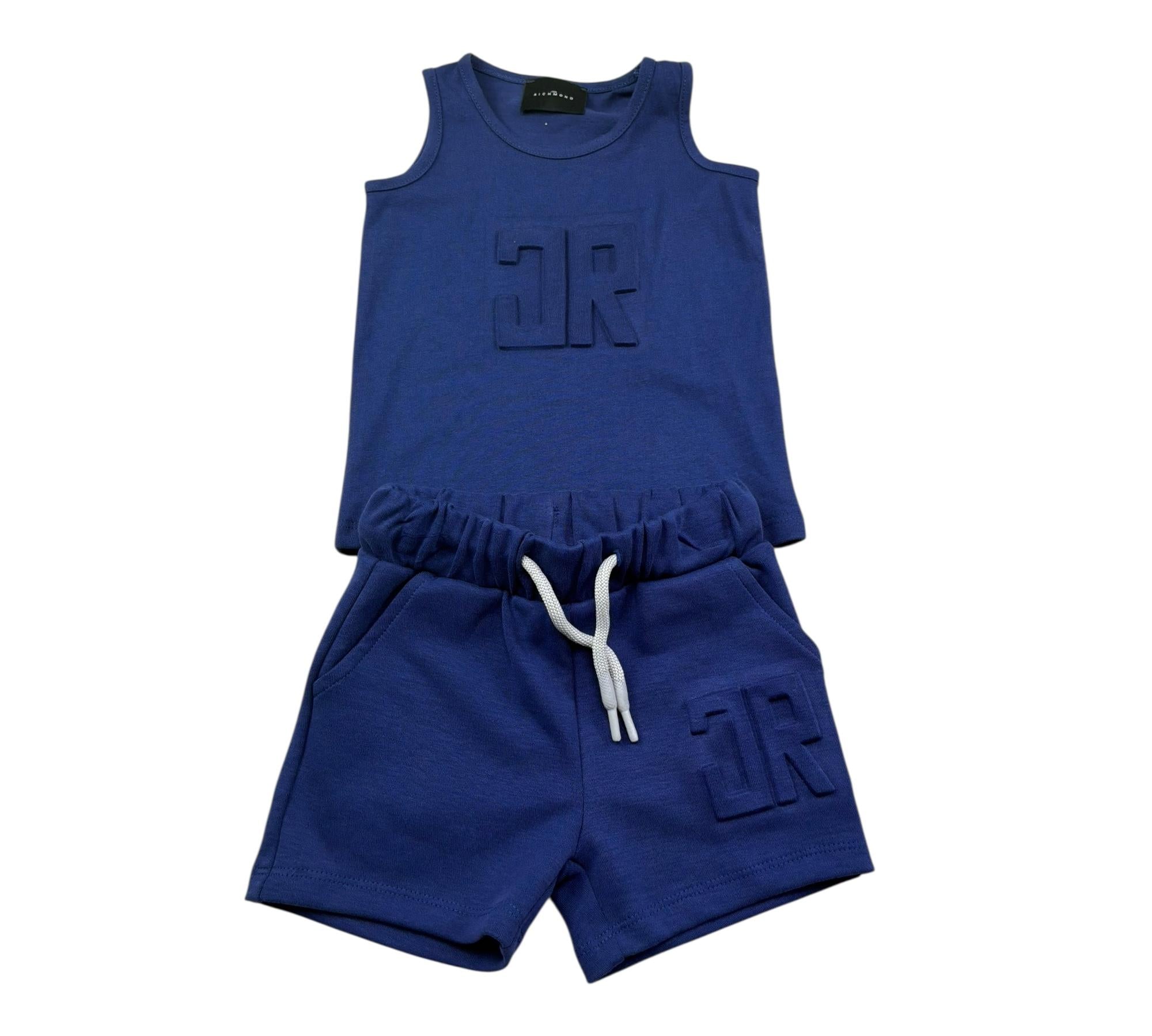 John Richmond Completo 2 Pezzi Canotta-Bermuda Tinta Unita per Neonato RIP26006CJ BLU JOHN RICHMOND 