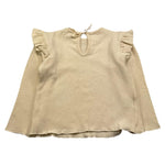 PETIT INDI maglia tinta unita con rouches Panna per Bambina AW24BK5207 PANNA PETIT INDI 