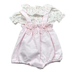 La Stupenderia Completo 2 Pezzi Bicolore Salopette-Camicia per Neonata TBCT588 BIANCO/ROSA LA STUPENDERIA 