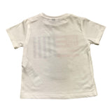 Please T-Shirt Rundhals Einfarbig mit Aufdruck Weiß für Neugeborene