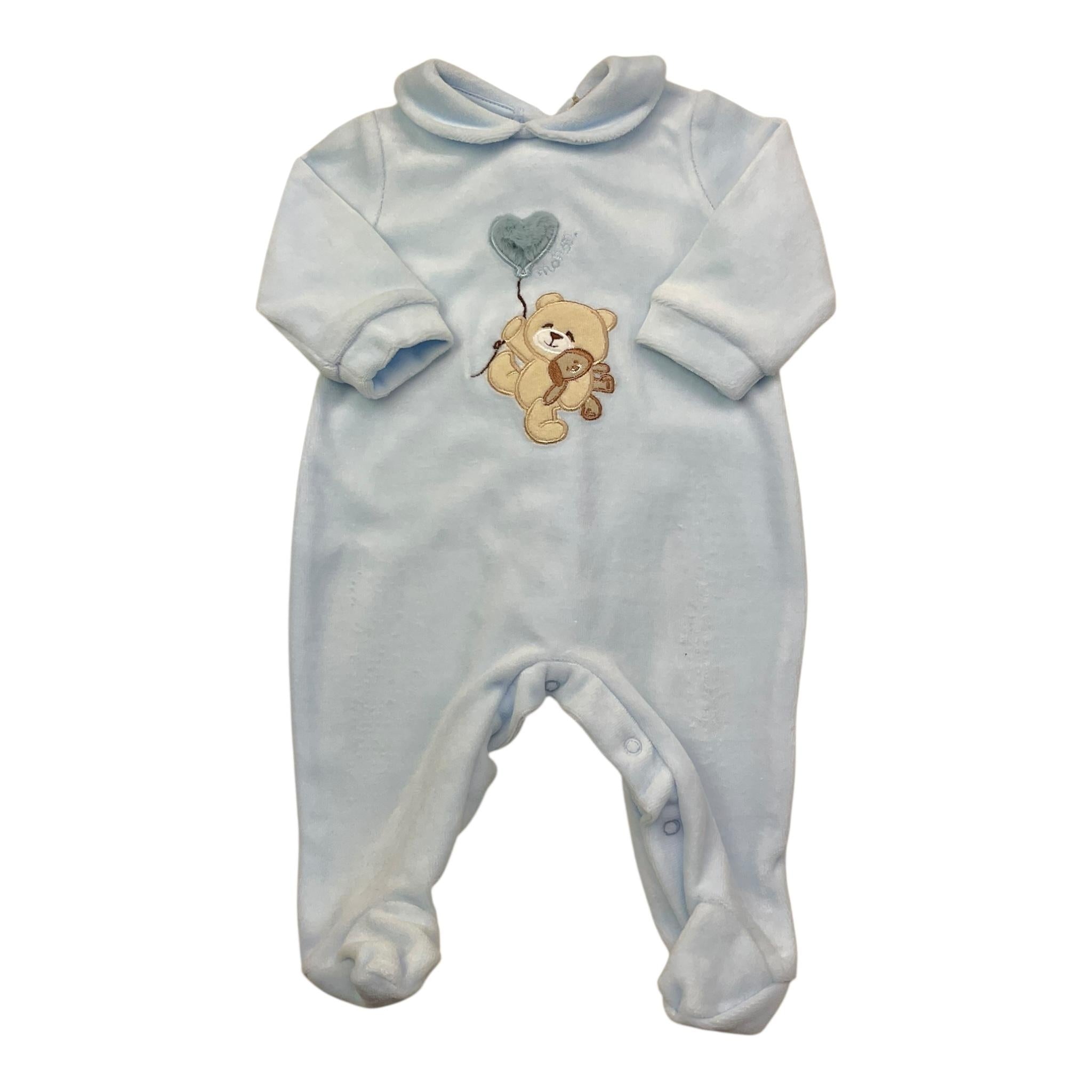 NANAN tutina tinta unita con stampa Azzurro per Neonato I2401001A AZZURRO NANAN 