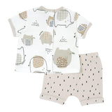 Chicco Complete T-Shirt-Bermuda Einfarbig mit Muster und Aufdruck Weiß für Neugeborene